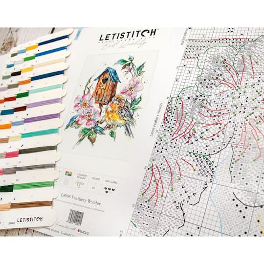 LetiStitch Feathery Wonder Counted Cross Stitch Kit